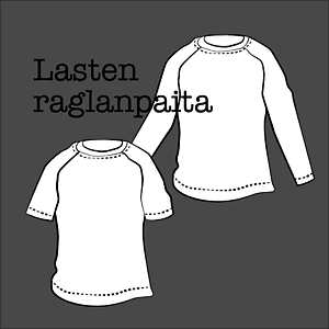 Kuvassa Lasten raglanpaita 86-128cm 