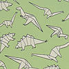 Pieni lisäkuva, jossa Trikoo origamidinot vaaleanvihreällä