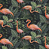 Pieni lisäkuva, jossa Trikoo digiprint flamingot metsässä