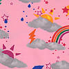 Pieni lisäkuva, jossa Trikoo sateenkaaria pilvissä pinkillä