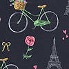 Pieni lisäkuva, jossa Trikoo digiprint pyörät ja ruusut Pariisissa