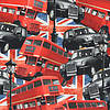 Pieni lisäkuva, jossa Trikoo digiprint Lontoon bussit ja taksit