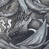 Pieni lisäkuva, jossa Luomutrikoo (digiprint) Lohikäärmeen luola harmaa