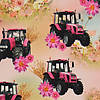 Pieni lisäkuva, jossa Trikoo digiprint pinkit traktorit