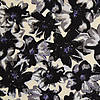 Pieni lisäkuva, jossa Viskoosi-pellavatrikoo mustat isot kukat
