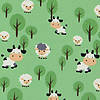 Pieni lisäkuva, jossa Trikoo lehmät ja lampaat metsässä vihreä