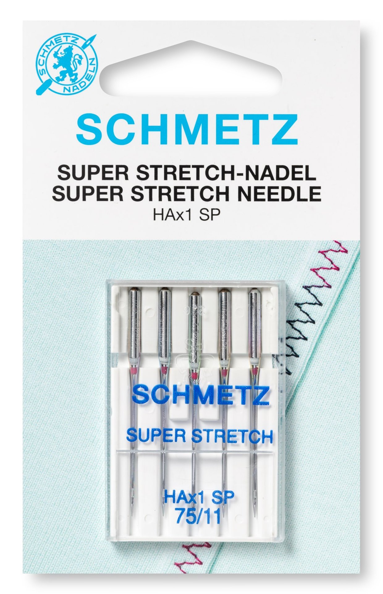 Kuvassa Super Stretch HAx1SP neula Schmetz